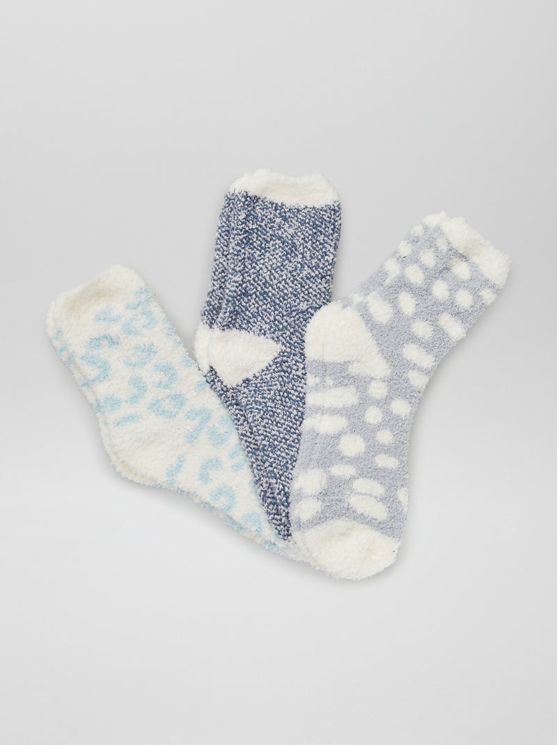 Pack de 3 pares de calcetines ultrasuaves AZUL - Kiabi