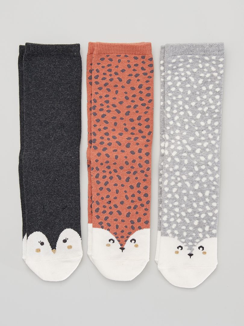 Pack de 3 pares de calcetines 'zorro' ROJO - Kiabi