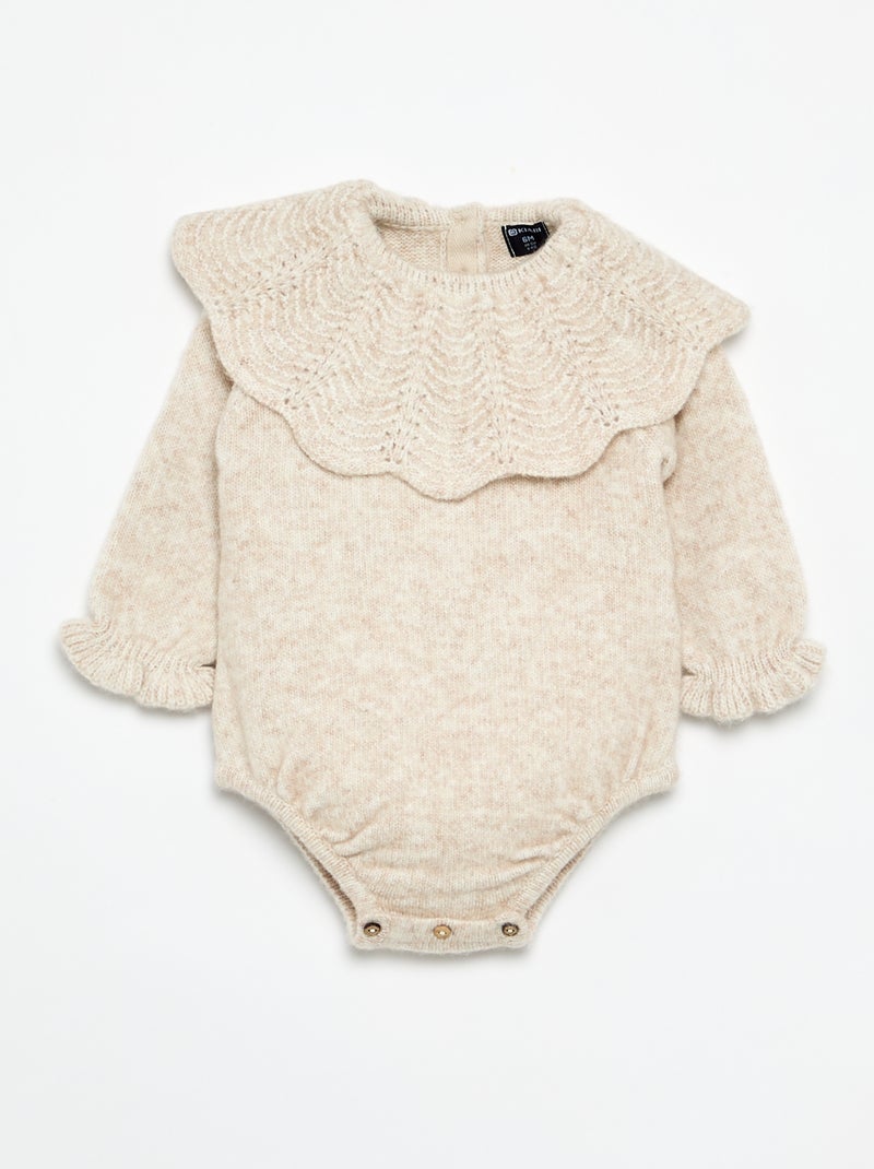 Pack de 3 piezas - pelele + leotardos + patucos Beige - Kiabi