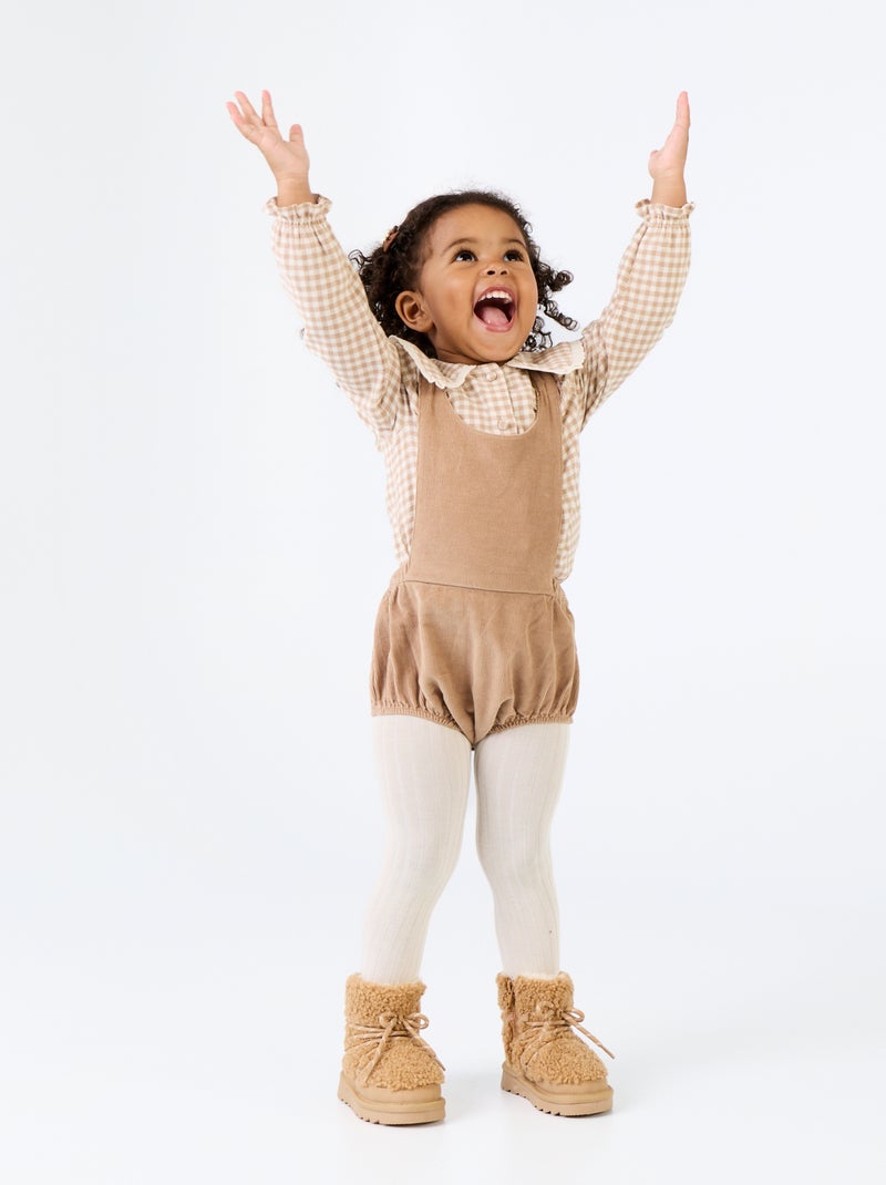Pack de 3 piezas - Ranita + blusa + par de leotardos Beige - Kiabi