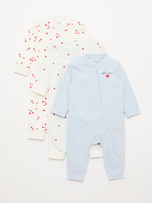 Pack de 3 pijamas ligeros de canalé - Kiabi