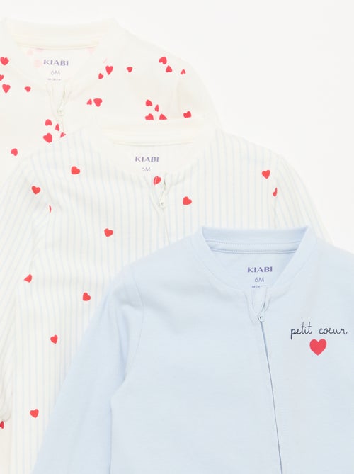 Pack de 3 pijamas ligeros de canalé - Kiabi