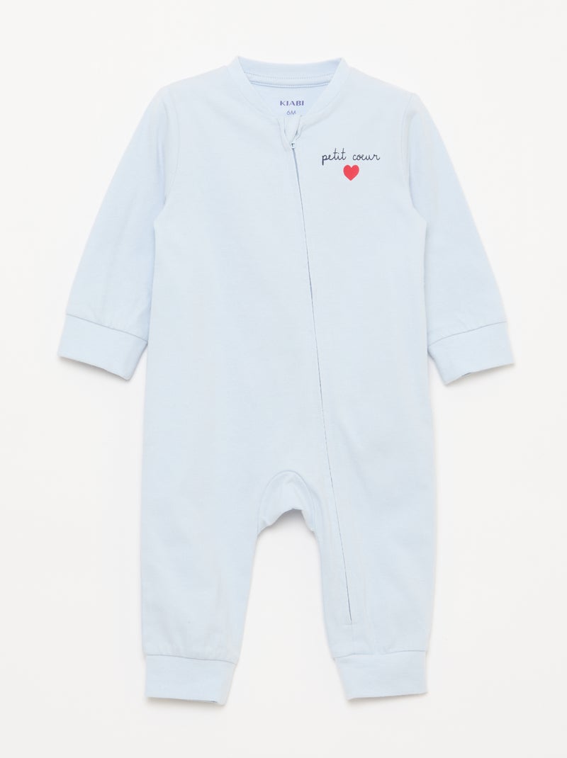 Pack de 3 pijamas ligeros de canalé Azul - Kiabi