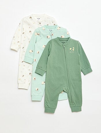 Pack de 3 pijamas ligeros de canalé