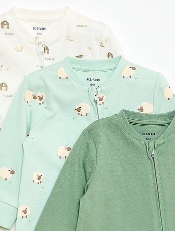 Pack de 3 pijamas ligeros de canalé