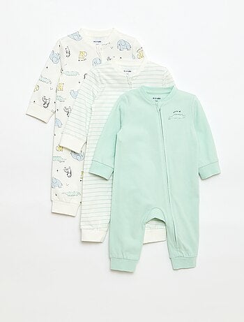 Pack de 3 pijamas ligeros de canalé