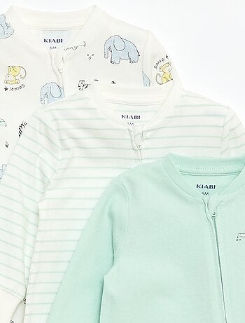 Pack de 3 pijamas ligeros de canalé