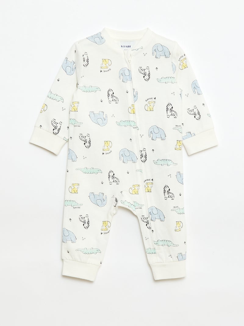 Pack de 3 pijamas ligeros de canalé Blanco - Kiabi