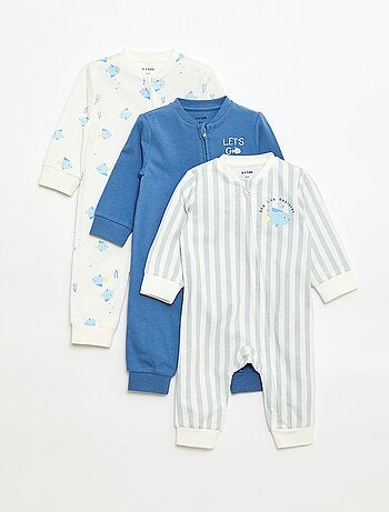 Pack de 3 pijamas ligeros de canalé