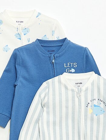 Pack de 3 pijamas ligeros de canalé