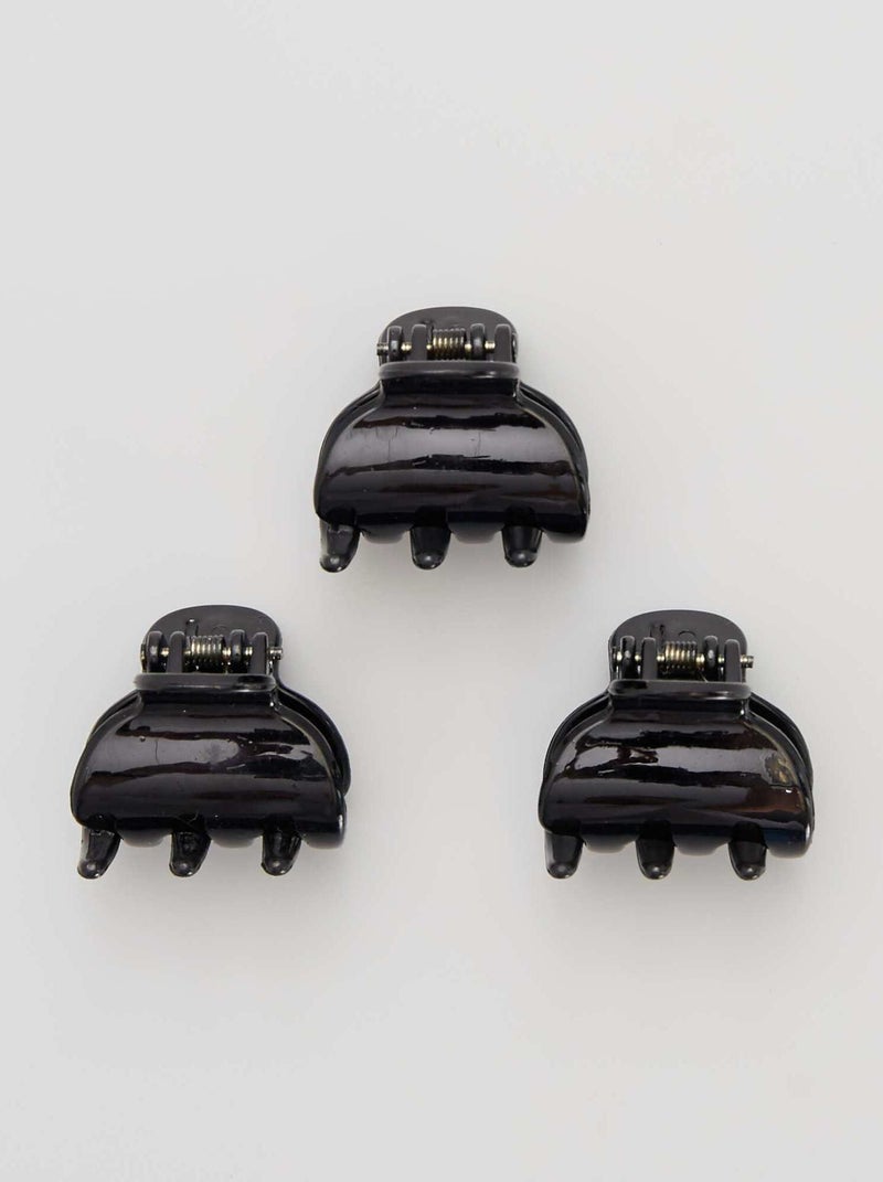 Pack de 3 pinzas de cangrejo Negro - Kiabi