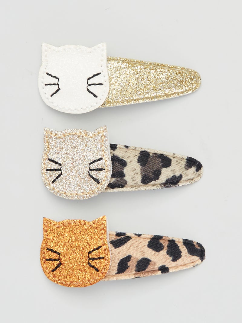 Pack de 3 pinzas de clip MARRON - Kiabi