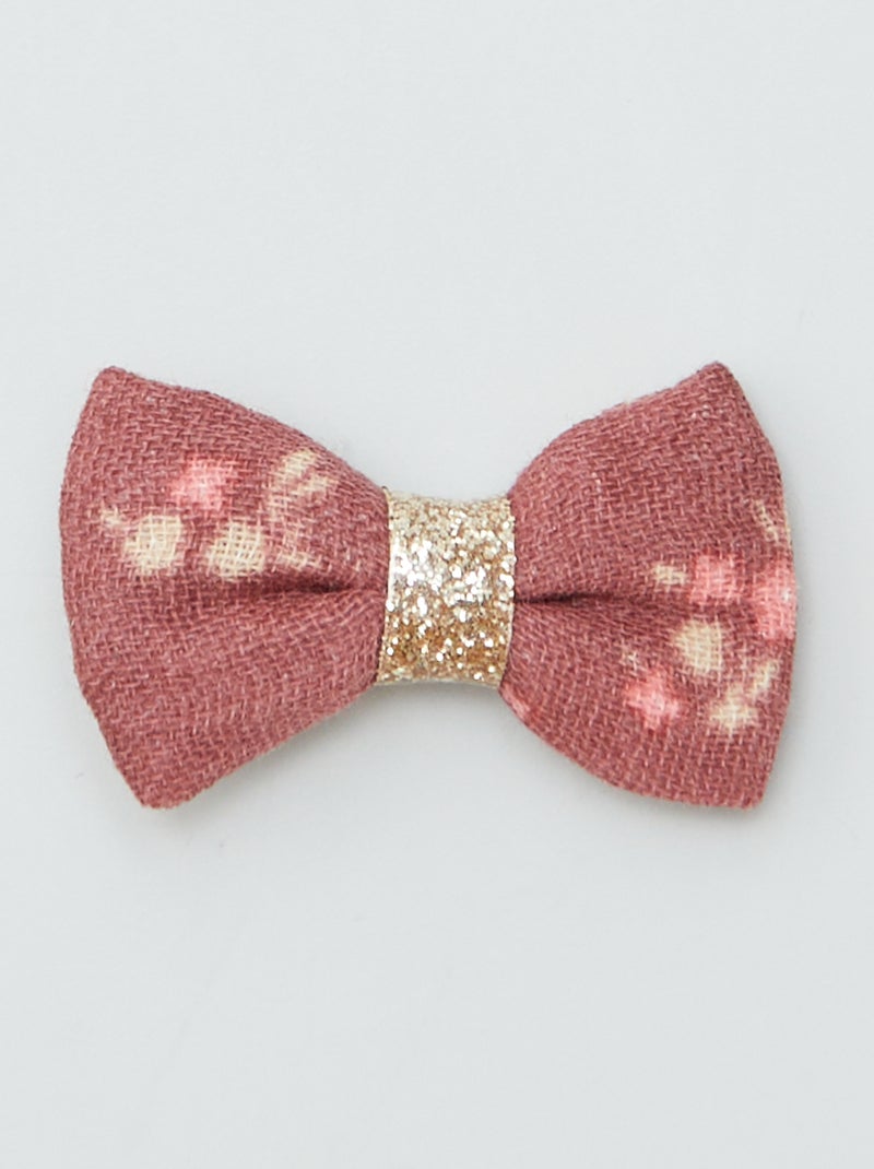 Pack de 3 pinzas de cocodrilo con lazo ROSA - Kiabi