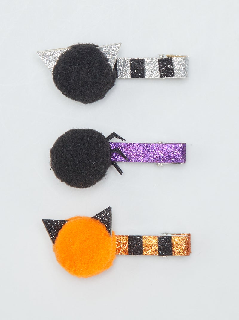 Pack de 3 pinzas para el pelo - Halloween NEGRO - Kiabi