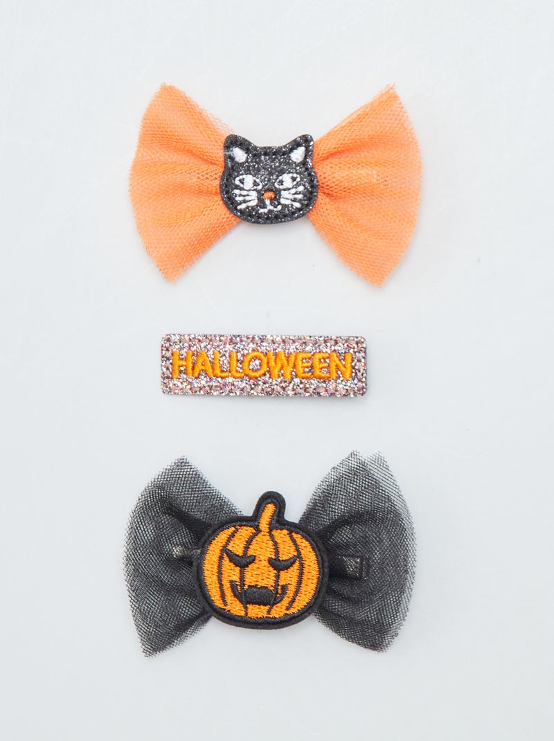 Pack de 3 pinzas para el pelo - Halloween NEGRO - Kiabi
