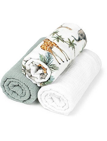 Pack de 3 sábanas bajeras para capazo de algodón safari | SEVIRA KIDS