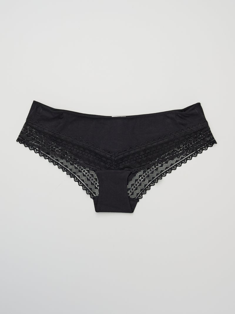 Pack de 3 shorties con encaje NEGRO - Kiabi