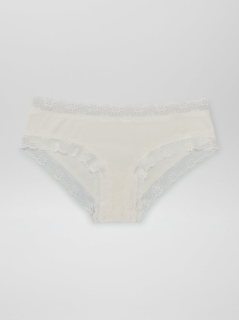 Pack de 3 shorties de canalé fino castaño ciruela - Kiabi