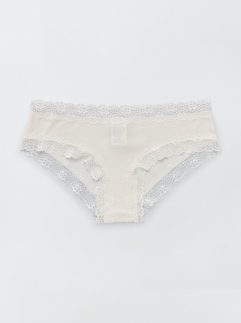 Pack de 3 shorties de canalé fino castaño ciruela - Kiabi