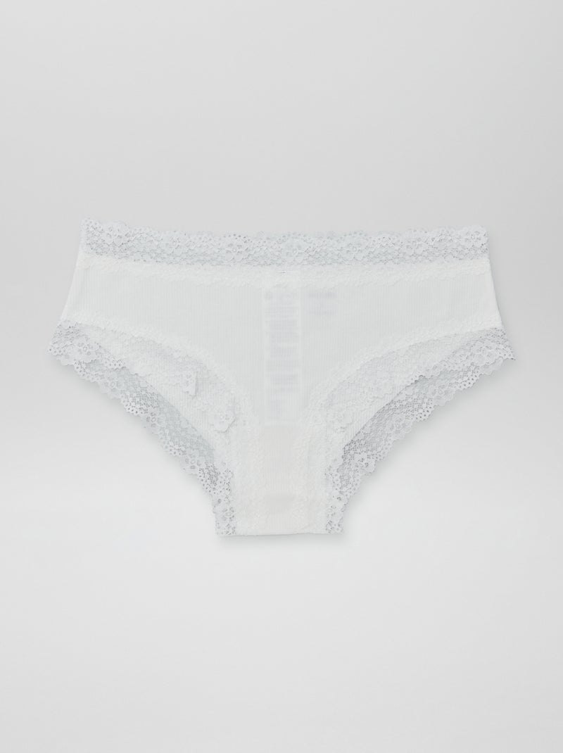 Pack de 3 shorties de canalé fino GRIS - Kiabi