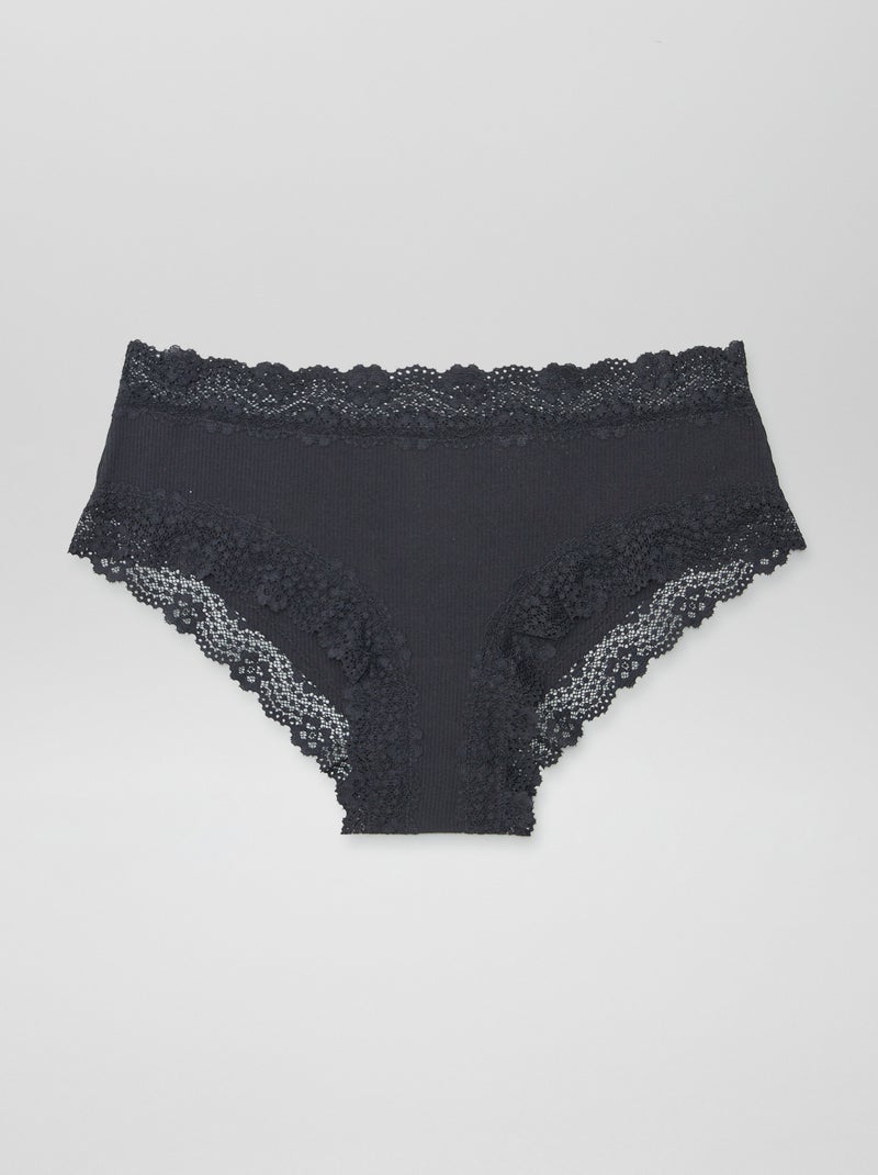 Pack de 3 shorties de canalé fino GRIS - Kiabi