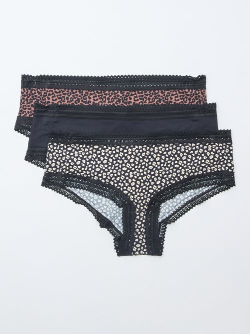 Pack de 3 shortys en microfibra estampada - Kiabi
