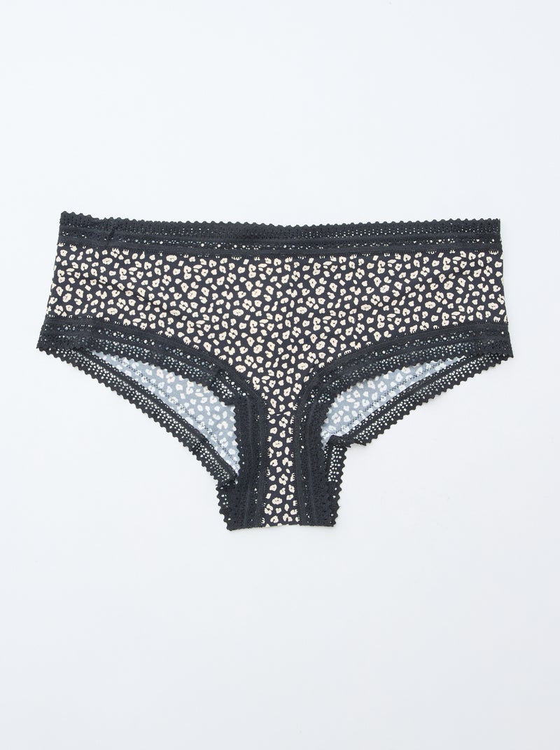 Pack de 3 shortys en microfibra estampada Negro - Kiabi