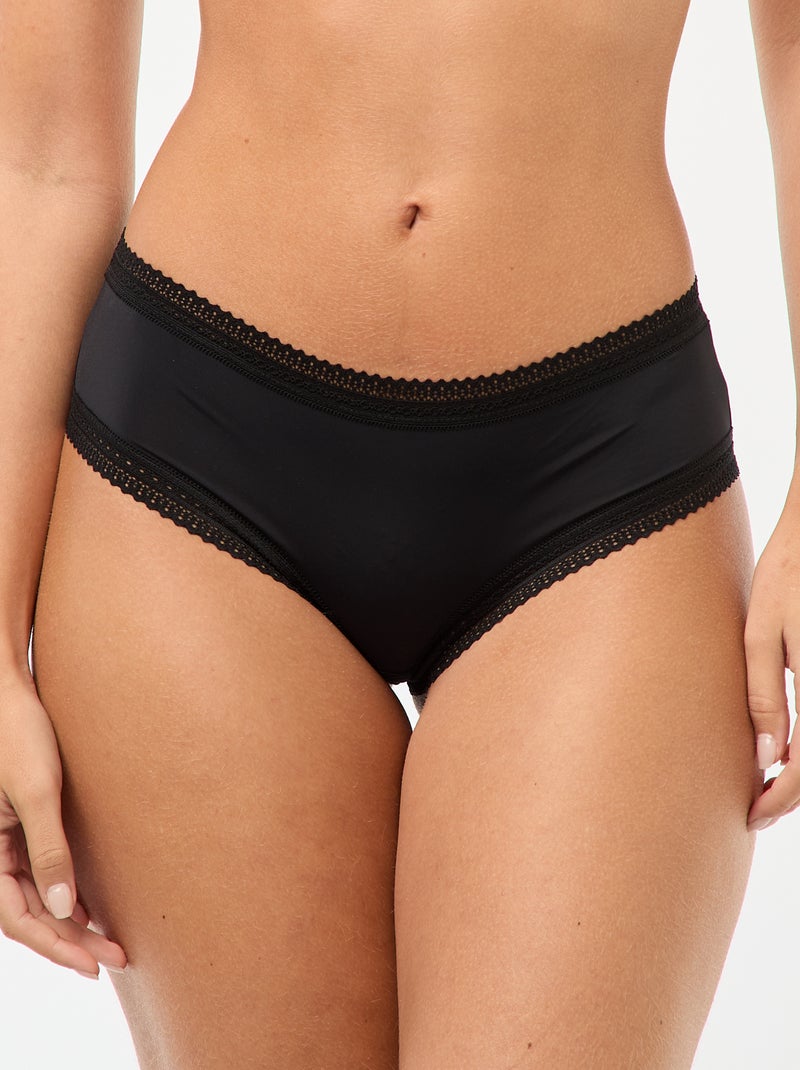Pack de 3 shortys en microfibra estampada Negro - Kiabi