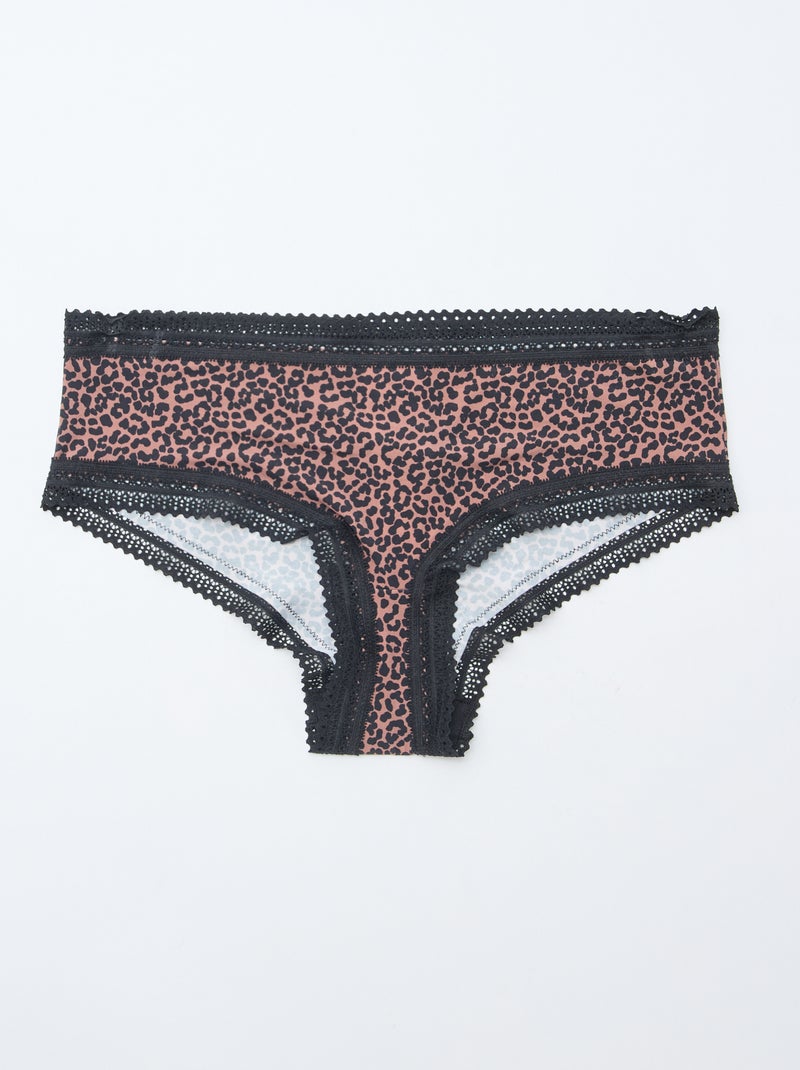 Pack de 3 shortys en microfibra estampada Negro - Kiabi