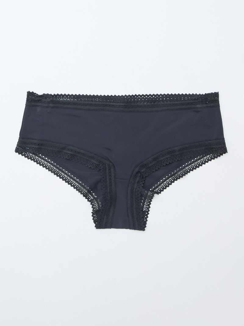 Pack de 3 shortys en microfibra estampada Negro - Kiabi