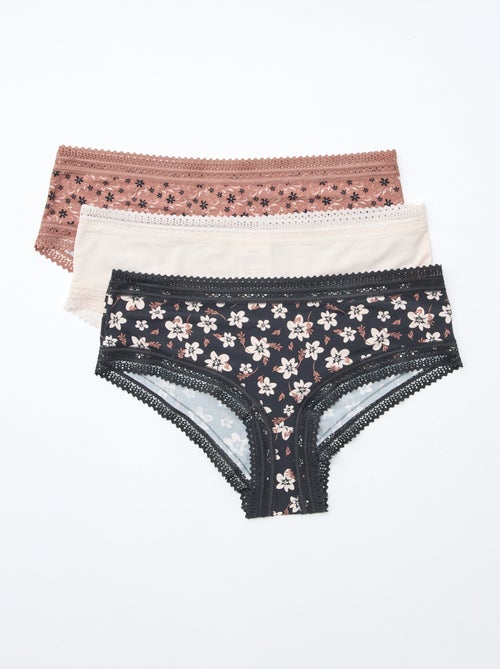 Pack de 3 shortys en microfibra estampada - Kiabi