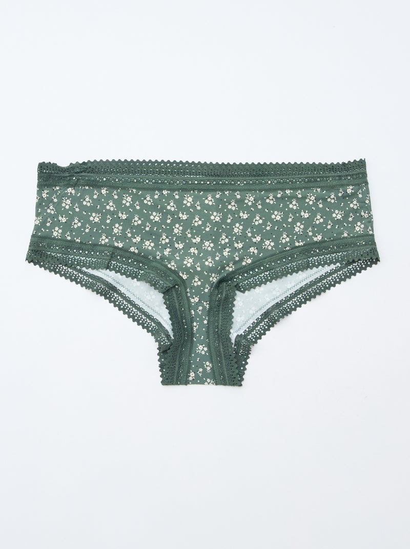 Pack de 3 shortys en microfibra estampada Verde - Kiabi