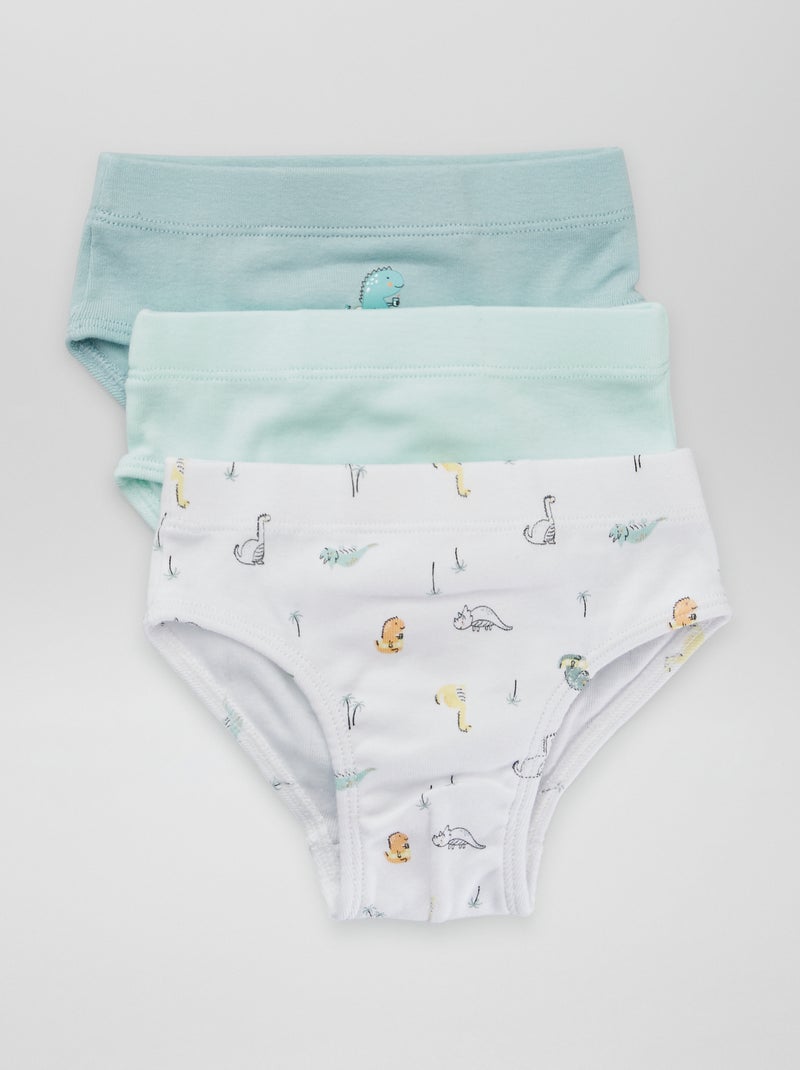 Pack de 3 slips 'cocodrilos' BLANCO - Kiabi