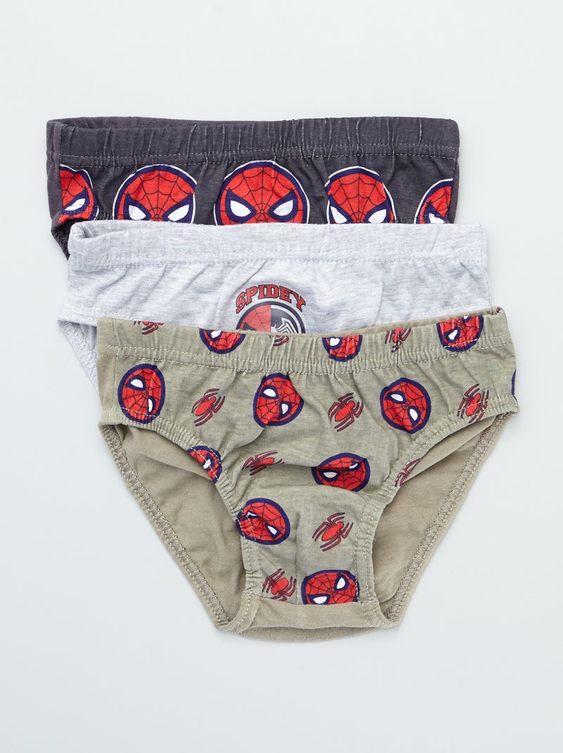Pack de 3 slips de algodón 'Spider-Man' GRIS - Kiabi