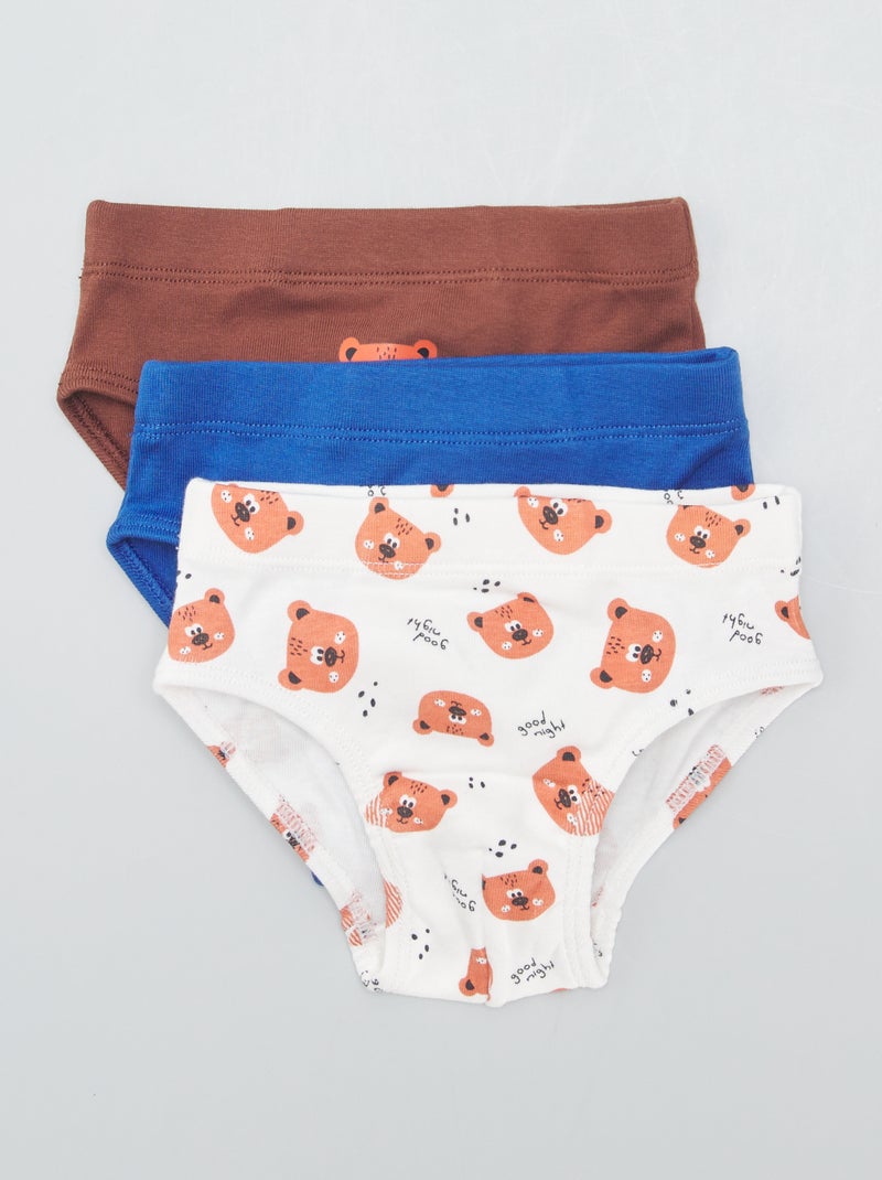 Pack de 3 slips de punto BLANCO - Kiabi