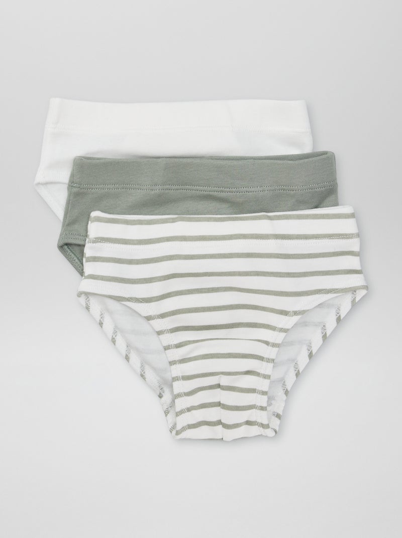 Pack de 3 slips de punto VERDE - Kiabi