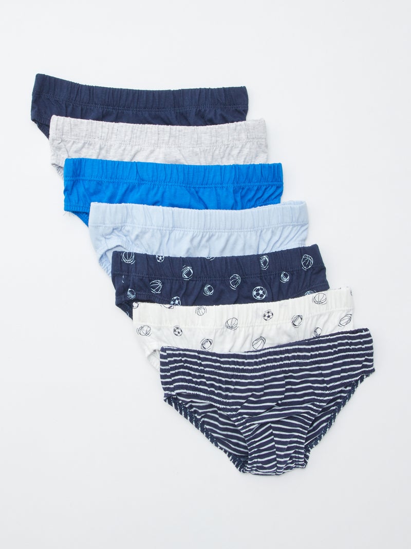Pack de 3 slips estampados Azul - Kiabi