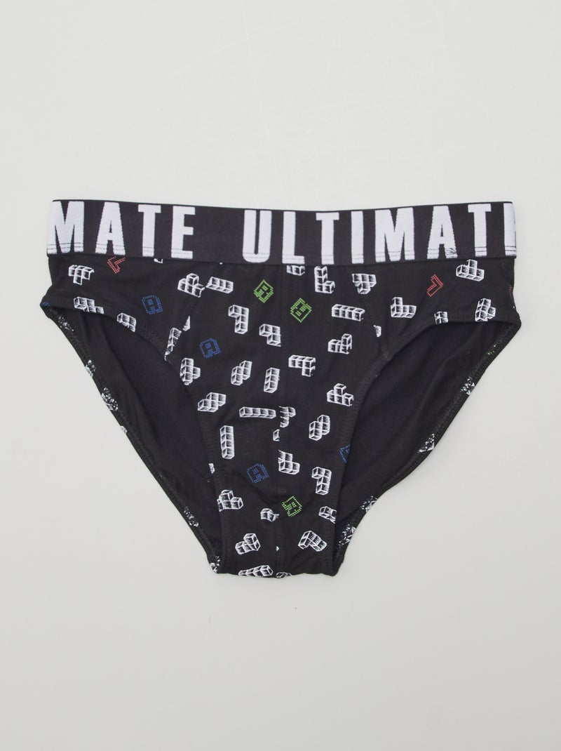 Pack de 3 slips estampados NEGRO - Kiabi