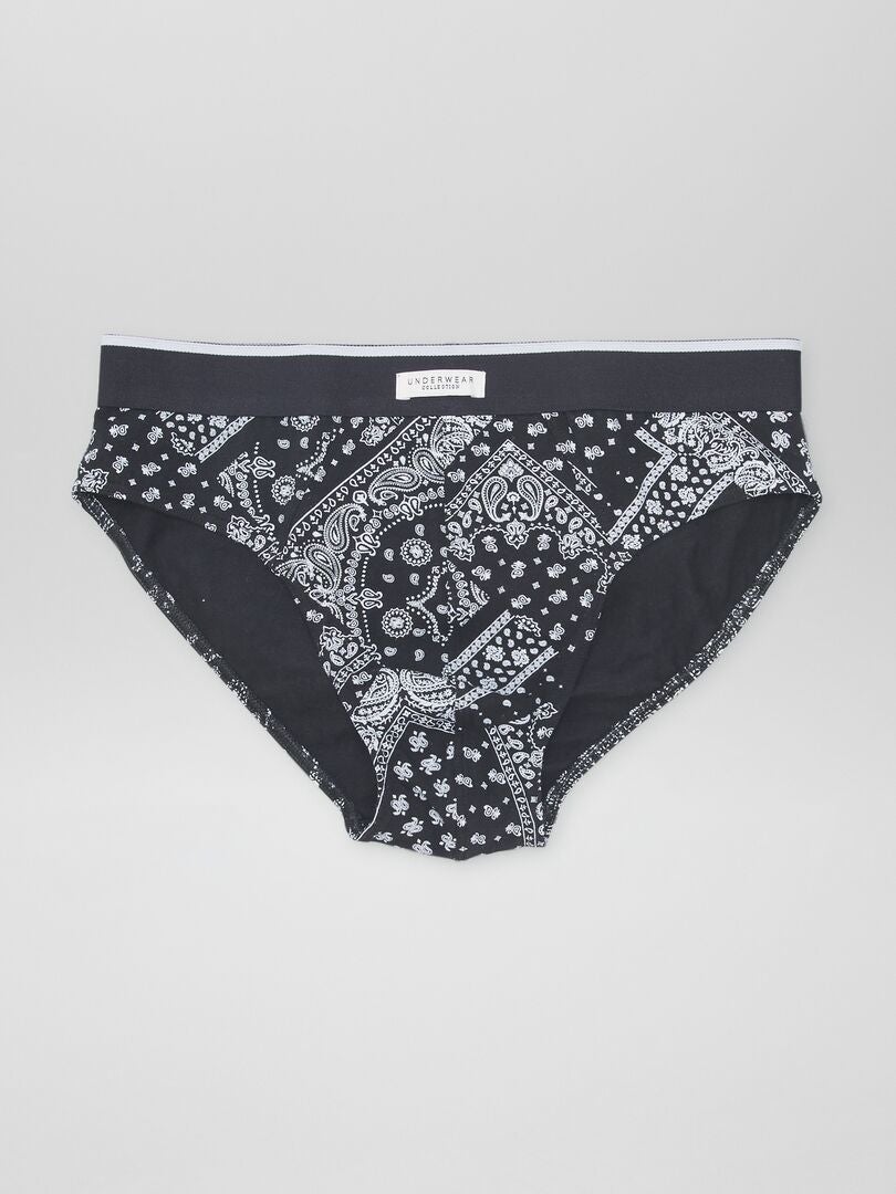 Pack de 3 slips estampados NEGRO - Kiabi