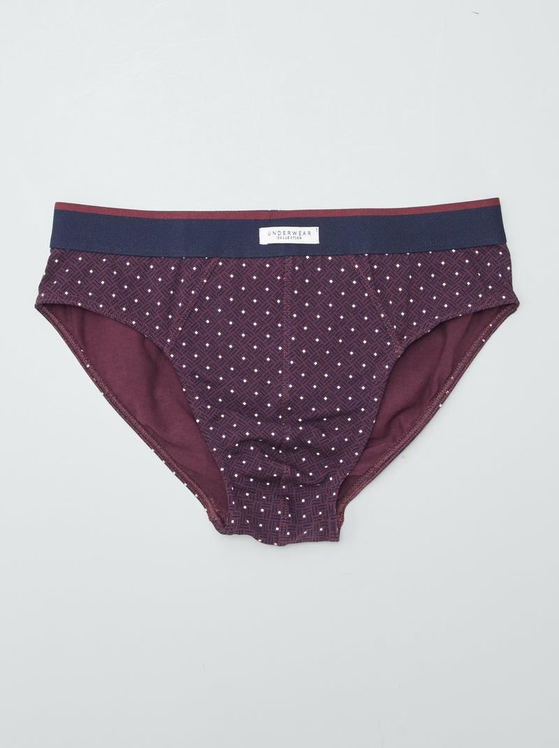 Pack de 3 slips estampados ROJO - Kiabi