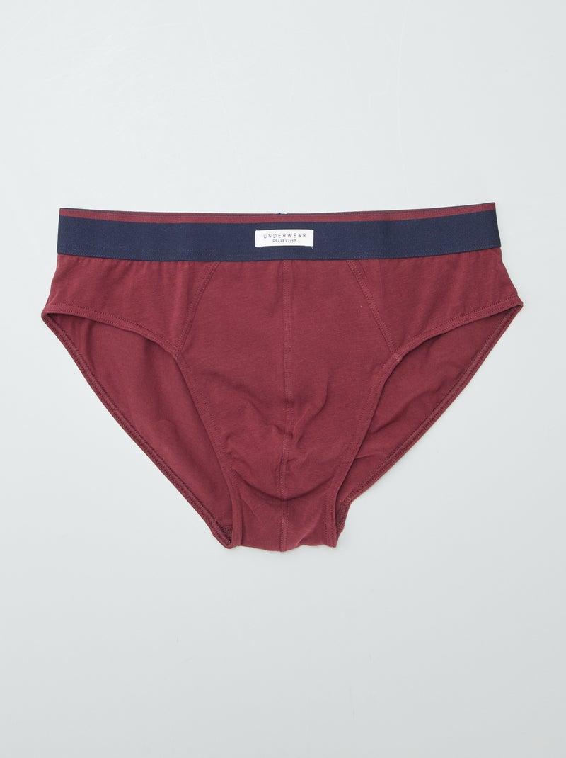 Pack de 3 slips estampados ROJO - Kiabi