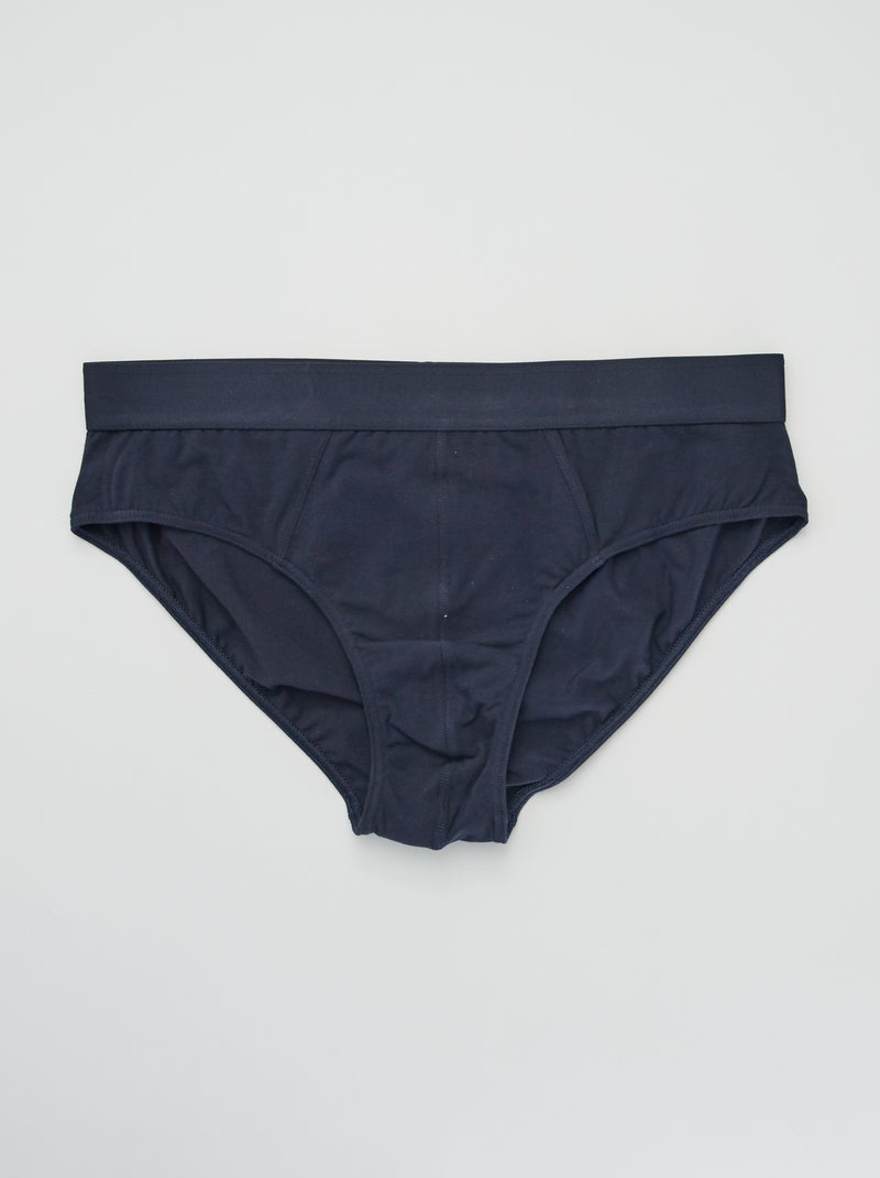 Pack de 3 slips lisos AZUL - Kiabi