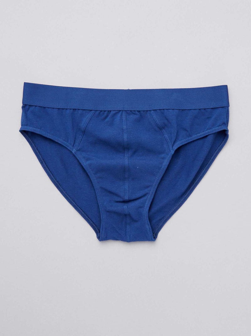 Pack de 3 slips lisos AZUL - Kiabi