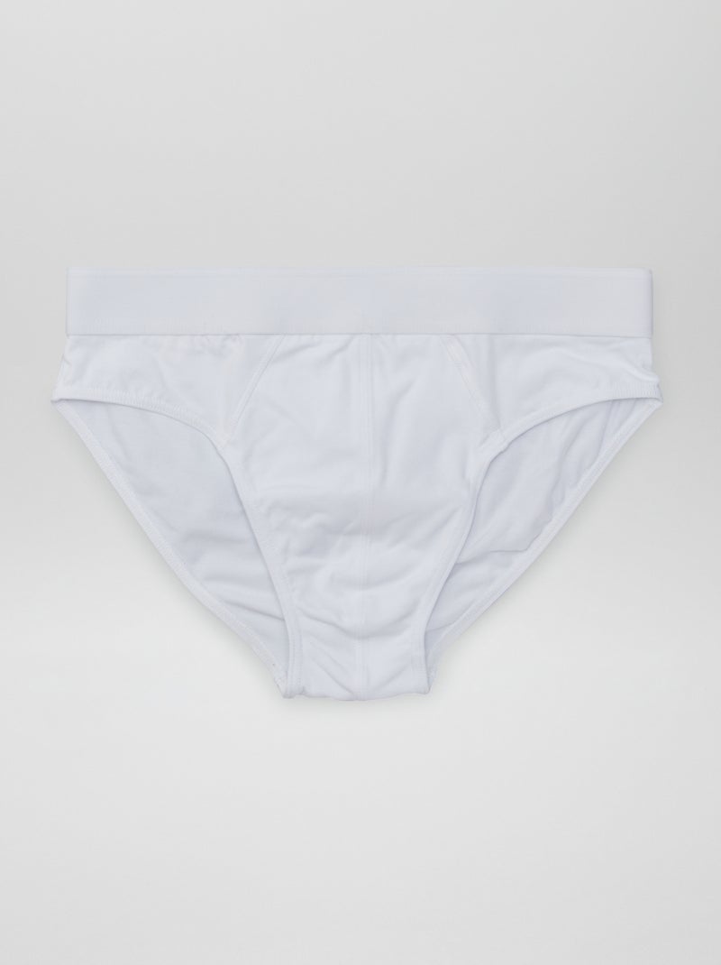 Pack de 3 slips lisos BLANCO - Kiabi