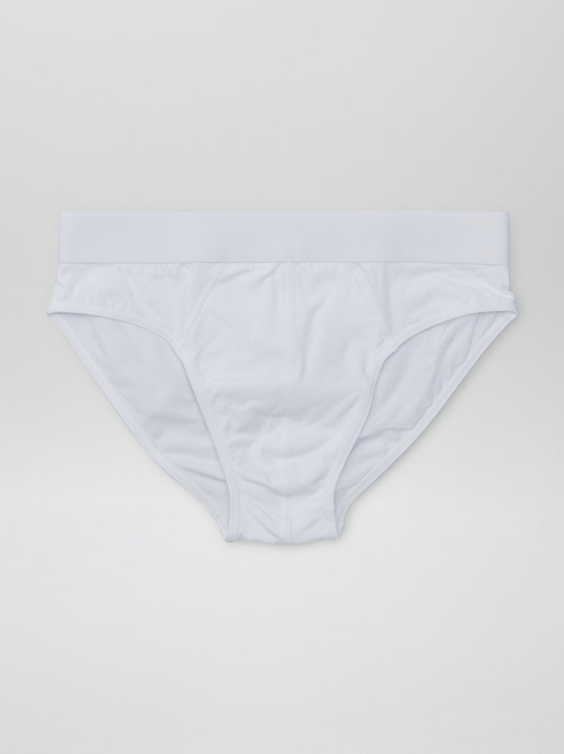 Pack de 3 slips lisos BLANCO - Kiabi