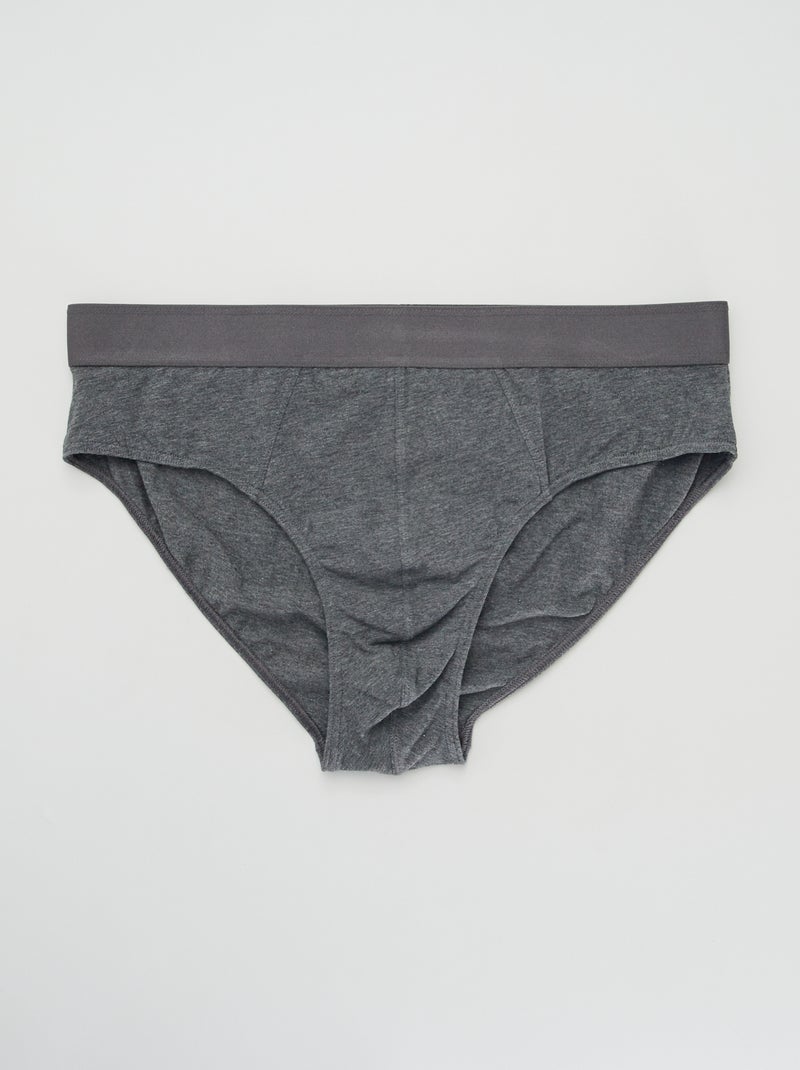 Pack de 3 slips lisos GRIS - Kiabi