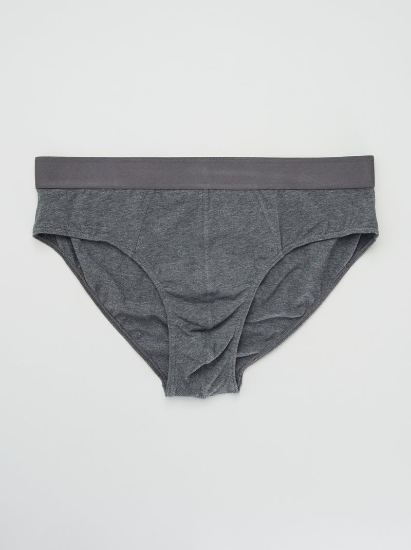 Pack de 3 slips lisos GRIS - Kiabi