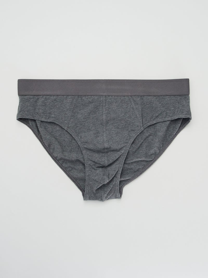 Pack de 3 slips lisos GRIS - Kiabi