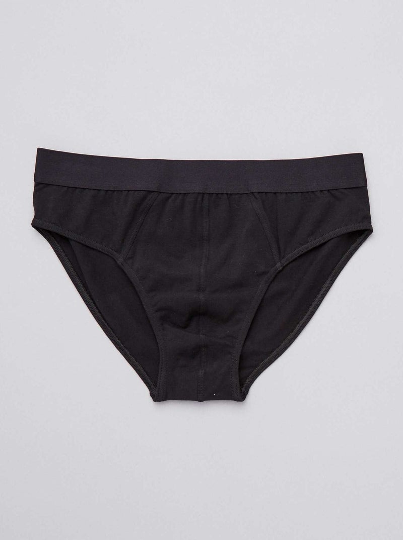 Pack de 3 slips lisos NEGRO - Kiabi