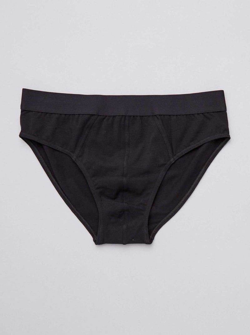 Pack de 3 slips lisos NEGRO - Kiabi